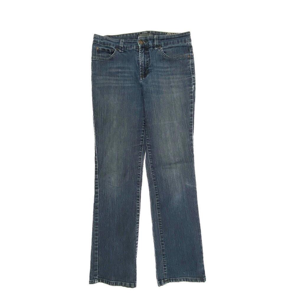 Nine West Straight Leg Women's size 8 Short Dark Wash Blue Denim jeans‎
